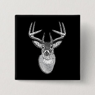 Bóton Quadrado 5.08cm Buck on Bold Black Tail
