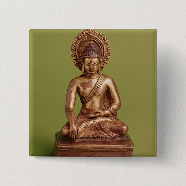 Bóton Quadrado 5.08cm Buddha assentado (Frente)