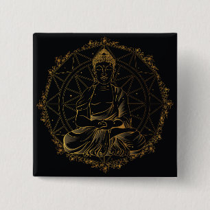 Bóton Quadrado 5.08cm Buddha Mandala