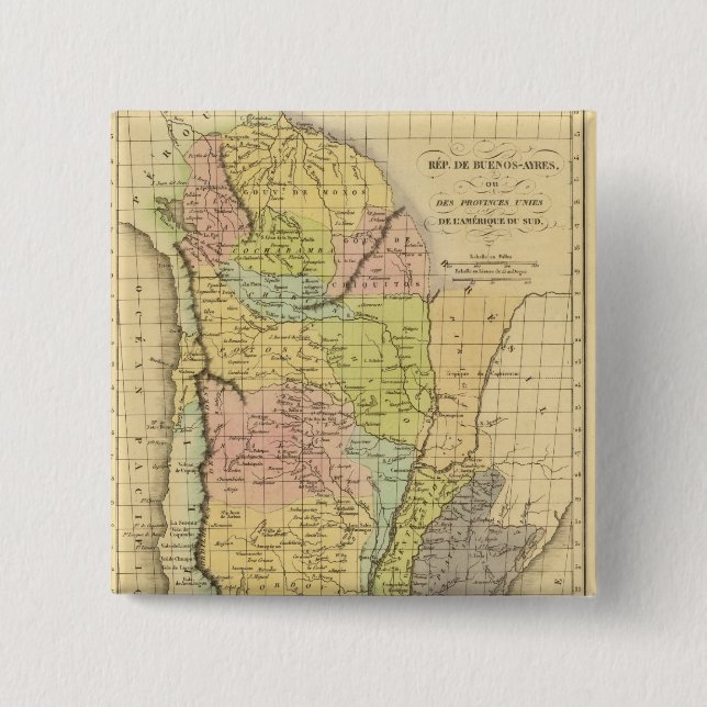 Bóton Quadrado 5.08cm Buenos Aires (Frente)