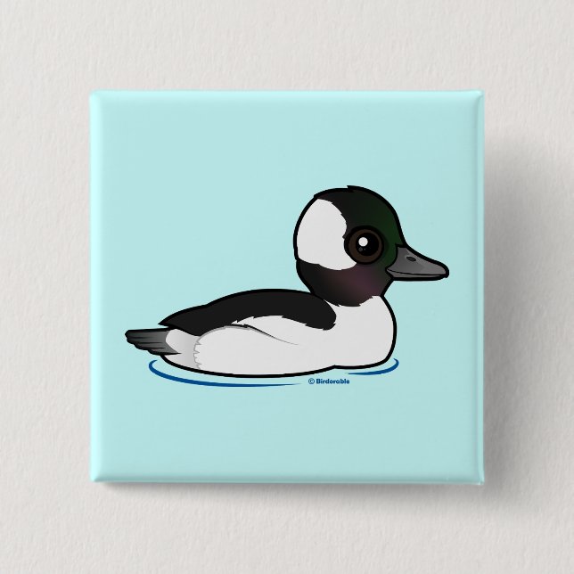 Bóton Quadrado 5.08cm Bufflehead (Frente)