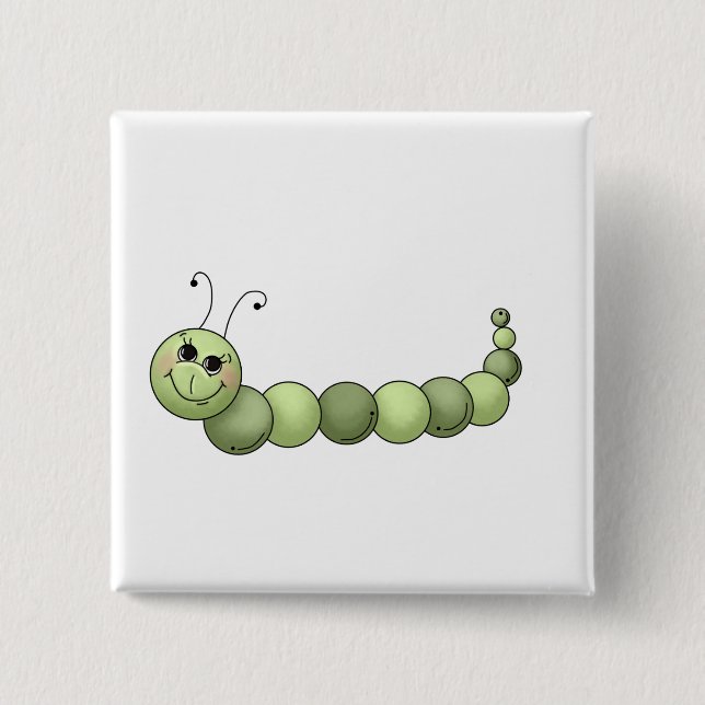 Bóton Quadrado 5.08cm Buggin você · Caterpillar de sorriso (Frente)