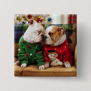 Bóton Quadrado 5.08cm Bulldogs de Natal em Suéteres