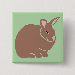 Bóton Quadrado 5.08cm Bunny Rabbit