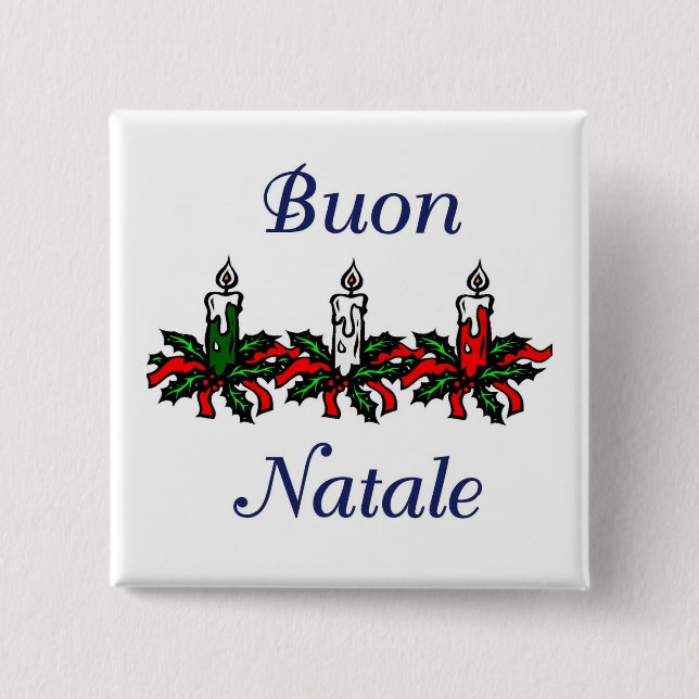 Bóton Quadrado 5.08cm Buon Natale (Frente)