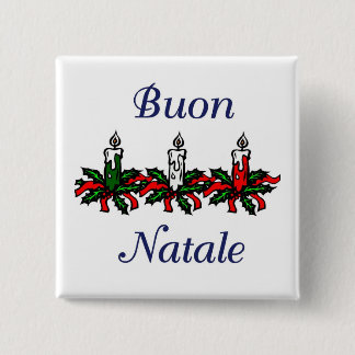 Bóton Quadrado 5.08cm Buon Natale