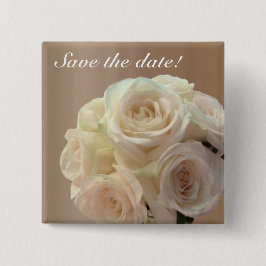 Bóton Quadrado 5.08cm Buquê nupcial fora do branco