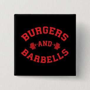 Bóton Quadrado 5.08cm Burgers e Barbells - Motivação de Erradão