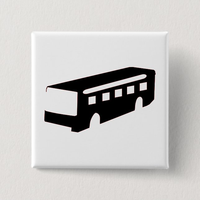 Bóton Quadrado 5.08cm Bus Silhouette (Frente)