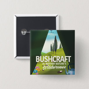 Bóton Quadrado 5.08cm Bushcraft 'Visite a natureza Mãe' vida selvagem