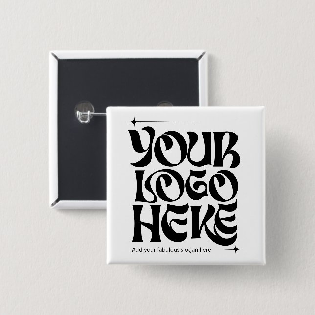 Bóton Quadrado 5.08cm Business Logo Custom Groovy Stars (Frente & Verso)