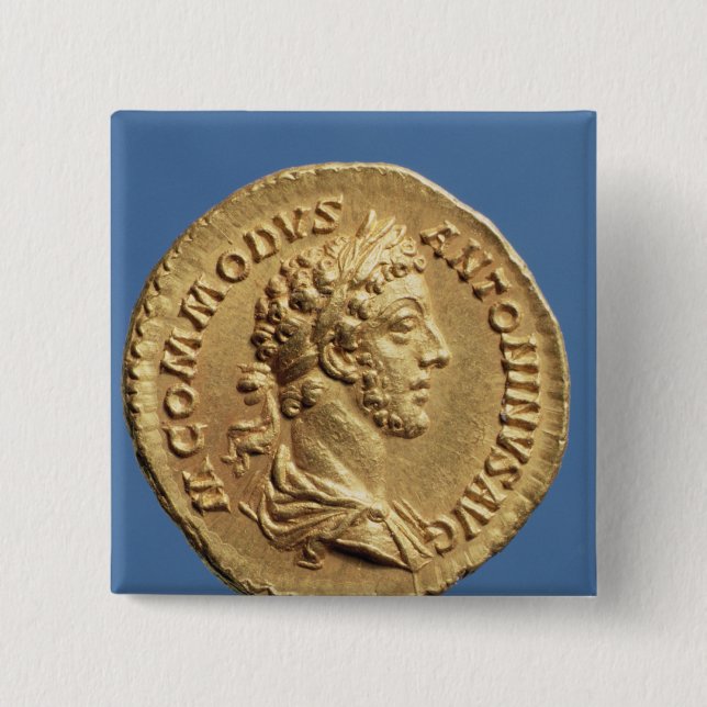 Bóton Quadrado 5.08cm Busto áureo de Commodus (Frente)