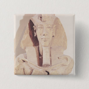 Bóton Quadrado 5.08cm Busto de Amenophis IV do templo de Amun