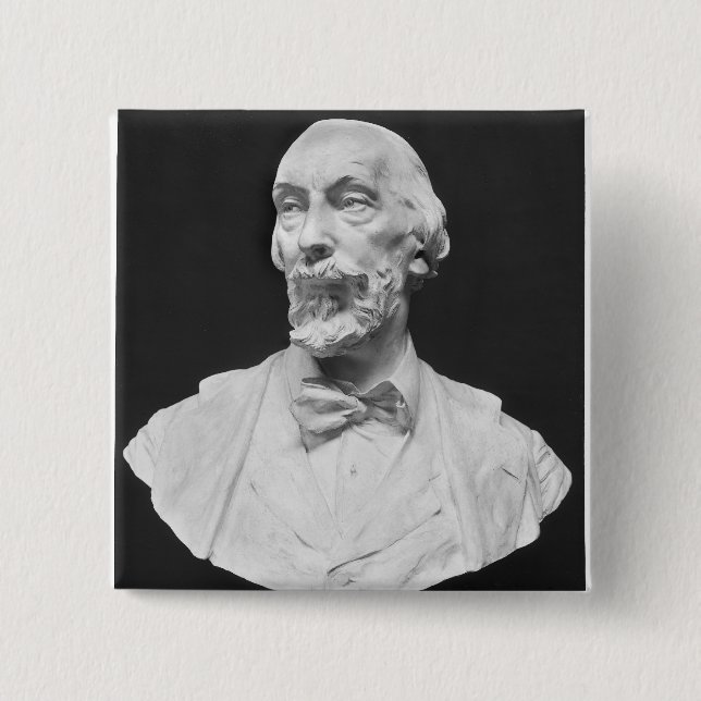 Bóton Quadrado 5.08cm Busto de Auguste Vacquerie (Frente)
