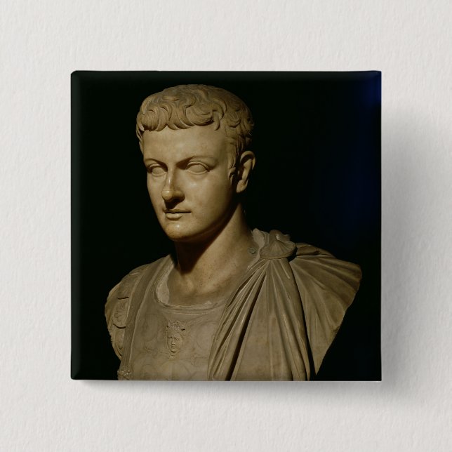 Bóton Quadrado 5.08cm Busto de Caligula (Frente)