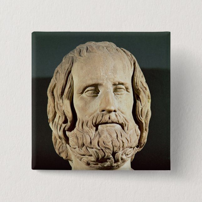 Bóton Quadrado 5.08cm Busto de Euripides (Frente)