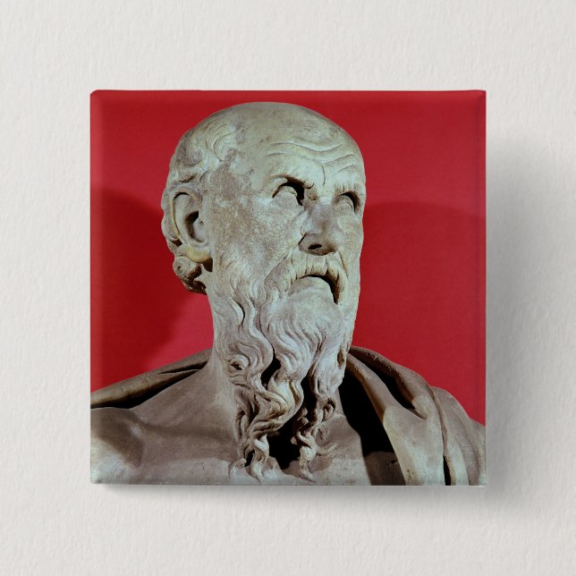 Bóton Quadrado 5.08cm Busto de Hesiod (Frente)