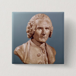 Bóton Quadrado 5.08cm Busto de Jean-Jacques Rousseau