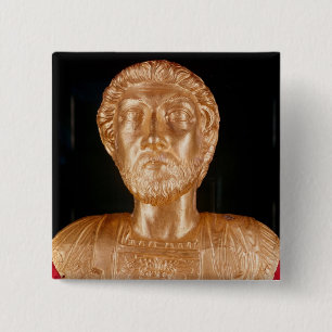 Bóton Quadrado 5.08cm Busto de Marcus Aurelius