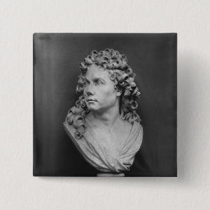 Bóton Quadrado 5.08cm Busto de Robert de Cotte, 1707