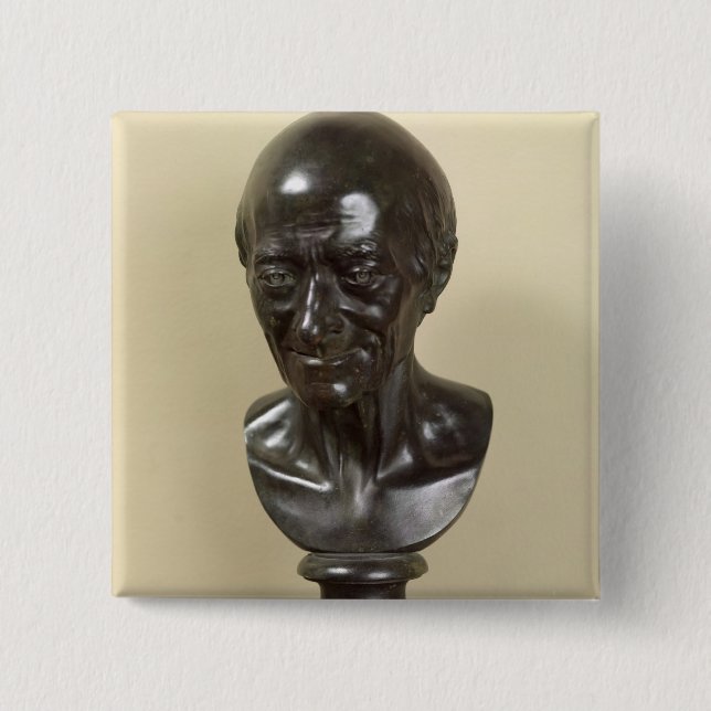 Bóton Quadrado 5.08cm Busto de Voltaire 1778 (Frente)