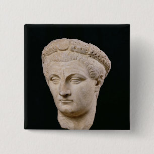 Bóton Quadrado 5.08cm Busto do imperador Claudius de Thasos