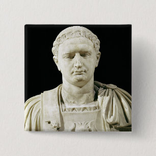 Bóton Quadrado 5.08cm Busto do imperador Domitian