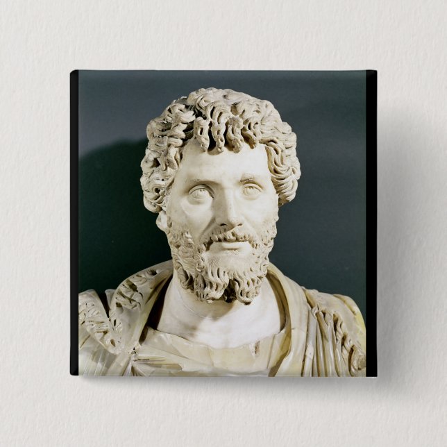 Bóton Quadrado 5.08cm Busto do imperador Septimus Severus (Frente)