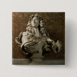 Bóton Quadrado 5.08cm Busto do retrato de Louis XIV (1638-1715), 1665,