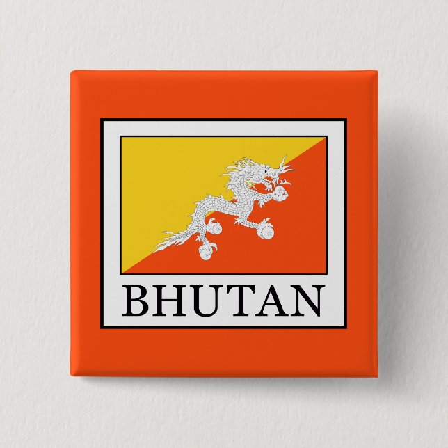 Bóton Quadrado 5.08cm Butão (Frente)