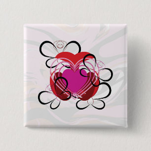 Bóton Quadrado 5.08cm Butterfly Love Beat Of Love Marbled