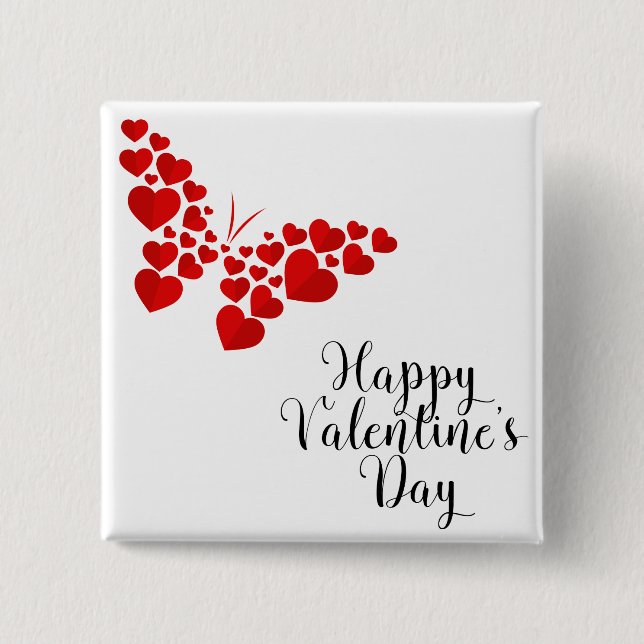 Bóton Quadrado 5.08cm Butterfly of hearts (Frente)