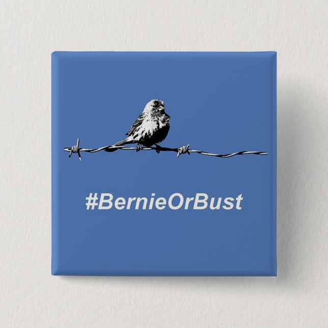 Bóton Quadrado 5.08cm Button Bernie Ou Bust (Frente)