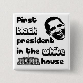 Bóton Quadrado 5.08cm Button Black Presidente White House
