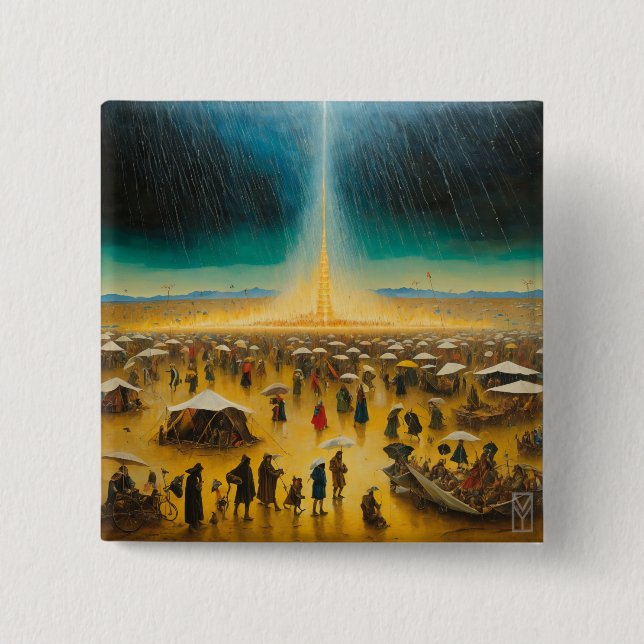 Bóton Quadrado 5.08cm Button Bosch Transforms the Storm at Burning Man (Frente)