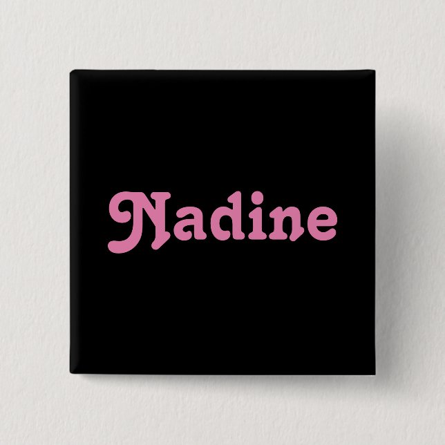 Bóton Quadrado 5.08cm Button Nadine (Frente)