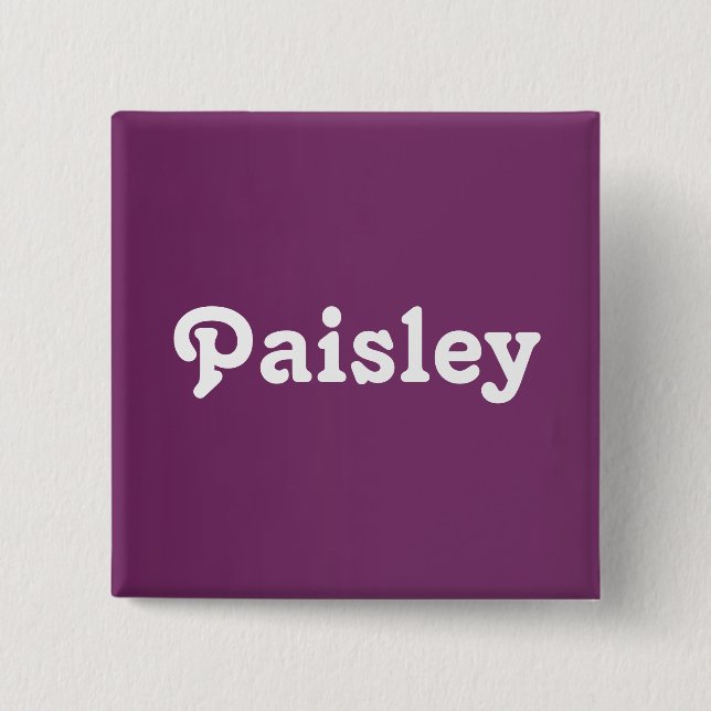Bóton Quadrado 5.08cm Button Paisley (Frente)