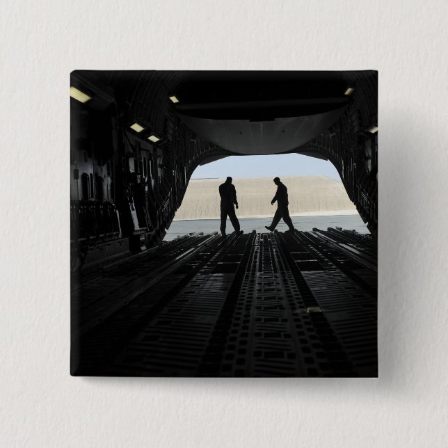 Bóton Quadrado 5.08cm C-17A, mestres de carga Globemaster III (Frente)