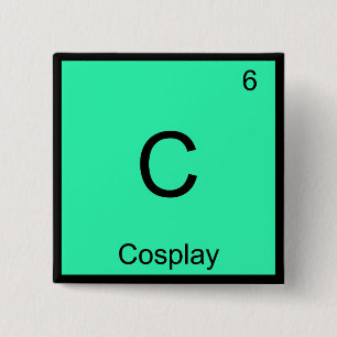 Bóton Quadrado 5.08cm C - Símbolo de Elemento de Química de Cosplay Fi