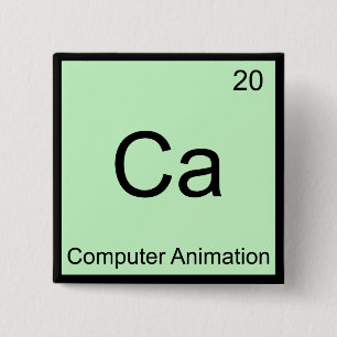 Bóton Quadrado 5.08cm Ca - Elemento De Química Engraçado Da Animação