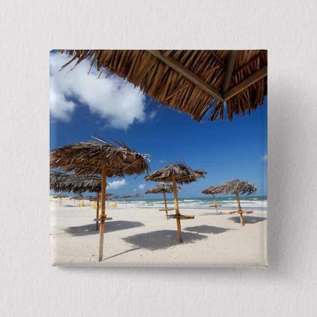 Bóton Quadrado 5.08cm Cabanas |Brazil da praia (Frente)
