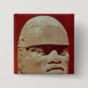 Bóton Quadrado 5.08cm Cabeça colossal, Olmec