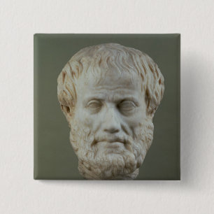 Bóton Quadrado 5.08cm Cabeça de mármore de Aristotle