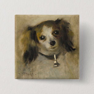 Bóton Quadrado 5.08cm Cabeça de um cão, 1870 (óleo em canvas)