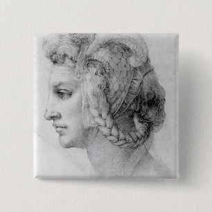 Bóton Quadrado 5.08cm Cabeça ideal de uma mulher, c.1525-28