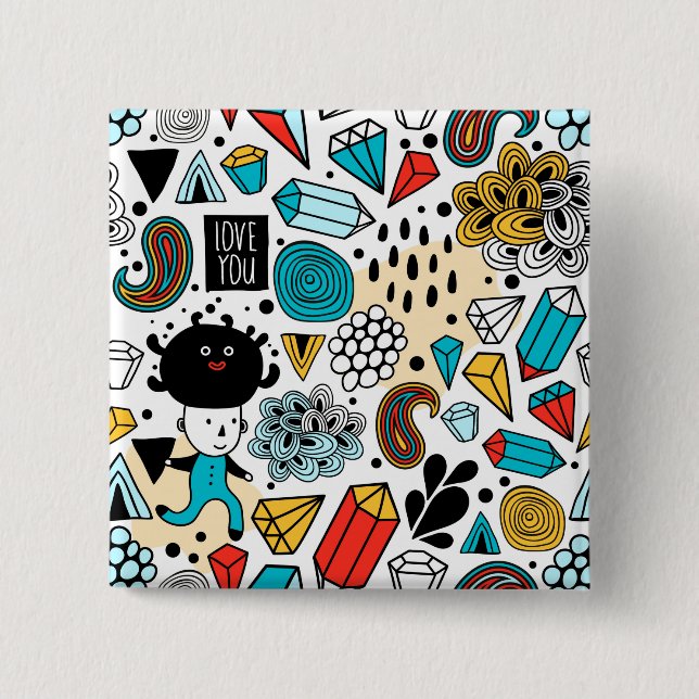 Bóton Quadrado 5.08cm Cabeça louca (Frente)