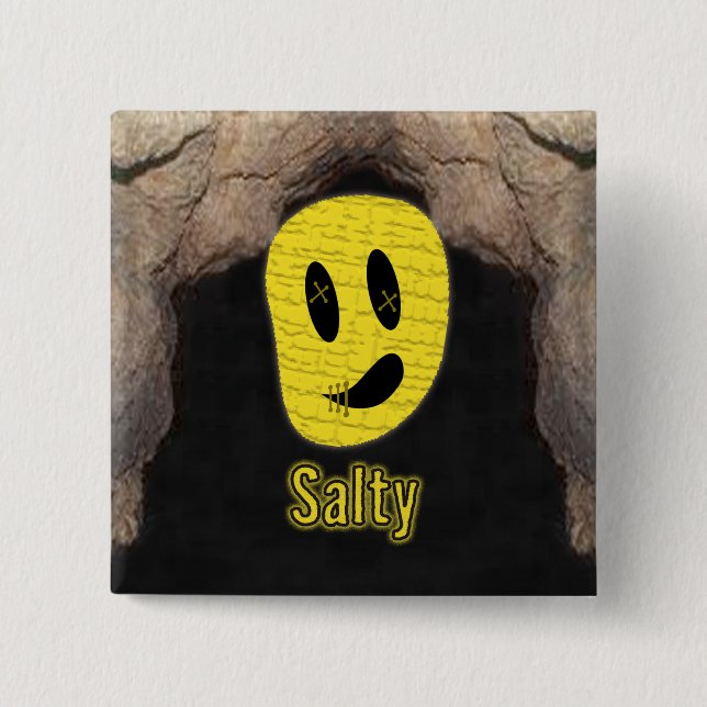 Bóton Quadrado 5.08cm Cabeças Voodoo ~ Caverna (Frente)