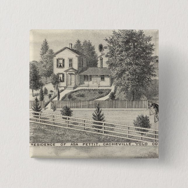 Bóton Quadrado 5.08cm Cacheville res, Madison mill (Frente)