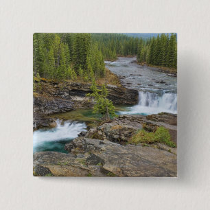 Bóton Quadrado 5.08cm Cachoeira nas montanhas rochosas canadenses