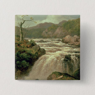 Bóton Quadrado 5.08cm Cachoeira no rio Neath, Gales do Sul